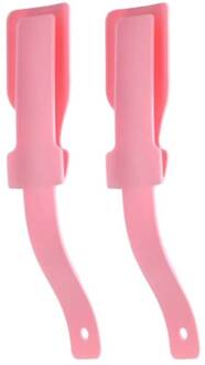 1 Paar Sok Slider Schoenlepel Lifting Helper Gebogen Lui Steel Op Off Flexibele Opknoping Draagbare Praktische Kids Volwassenen Roze