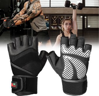 1 Paar Sport Gym Gewichtheffen Handschoenen Met Polssteun Body Building Training XL