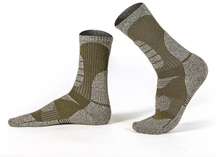 1 Paar Sport Warm Midden Buis Bergbeklimmen Thuis Dikke Winter Skiën Sokken Outdoor Snowboard Antislip Soft Ademend leger groen