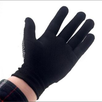 1 paar Stijltang Perm Curling Kappers Hittebestendige Vinger Handschoen Zwart Grijs Kleur zwart S Size