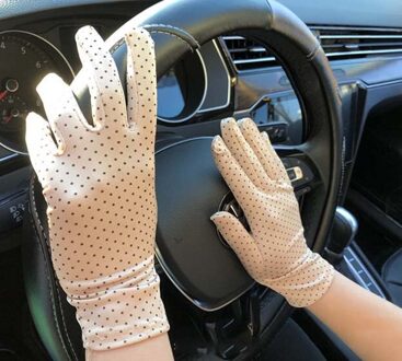 1 Paar Stippen Vrouwen Zonnebrandcrème Handschoenen Zomer Lente Spandex Handschoenen Anti-Uv Korte Rijden Handschoen Hoge Elastische Dunne Etiquette Handschoenen