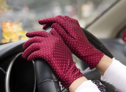 1 Paar Stippen Vrouwen Zonnebrandcrème Handschoenen Zomer Lente Spandex Handschoenen Anti-Uv Korte Rijden Handschoen Hoge Elastische Dunne Etiquette Handschoenen