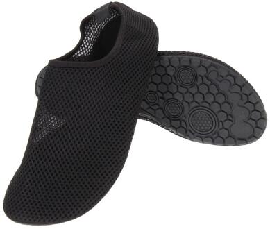 1 Paar Strand Schoenen Outdoor Mesh Sandalen Voor Vrouwen Mannen Platte Wade Schoenen Zwemmen Vinnen Schoen Sapato Feminino Zomer Ademend zwart L