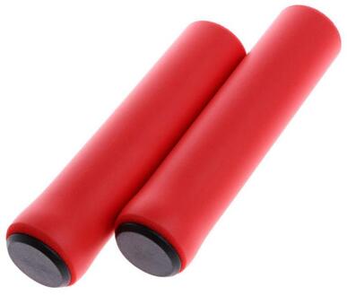 1 Paar Super Zachte Fiets Handvat Outdoor Grips Bike Grips Siliconen Anti-Slip Stuur Anti-Slip Shock-absorberende Handvat rood