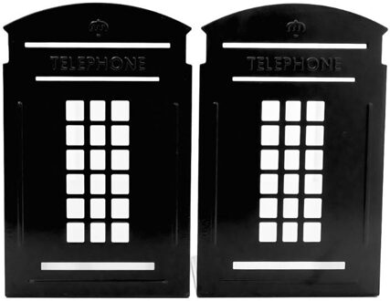 1 Paar Telefooncel Boekensteunen Boek Stand Ondersteuning Desktop Kantoor Tijdschrift Organisator Non Slip Rack Plank Houder zwart