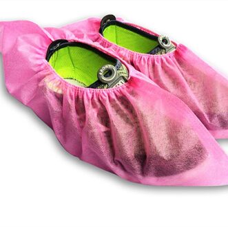 1 Paar Thicken Herbruikbare Elastische Schoen Cover Thuis Indoor Antislip Overschoenen Gasten Familie Studenten Niet-geweven Effen Kleur Voeten cover roze