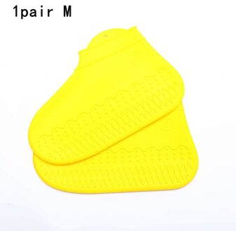 1 Paar Thicken Silicone Regen Laarzen Transparant Antislip Regendicht Pak Waterdichte Schoen Cover Home Stofdicht Schoenen laarzen Opslag geel (M)