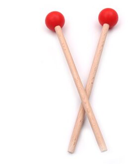 1 Paar Tong Drum Mallet Drumsticks Drumstokken Xylofoon Marimba Drumstick Musical Slaginstrument Voor Kinderen Volwassenen rood