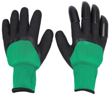 1 paar Tuin Handschoenen 4 Rechterhand Klauw Vingertop ABS Plastic Handschoenen Graven Planten Tuingereedschap Groen