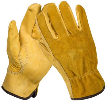 1 Paar Tuinieren Lederen Handschoenen Anti-Brandwonden Slijtvaste Scheuren-Slip Punctie Proof Unisex Werk Handschoenen