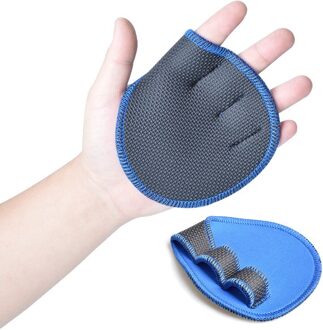 1 Paar Unisex Anti Slip Gewichtheffen Training Handschoenen Fitness Sport Halter Grips Pads Gym Bench Press Hand Palm Protector Blauw