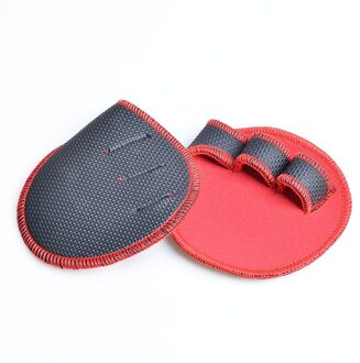 1 Paar Unisex Anti Slip Gewichtheffen Training Handschoenen Fitness Sport Halter Grips Pads Gym Bench Press Hand Palm Protector Rood