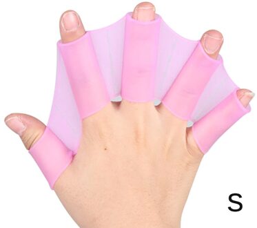 1 Paar Unisex Kikker Type Siliconen Gordels Zwemmen Kant Vinnen Flippers Palm Vinger Zwemvliezen Handschoenen Paddle Water Sport Rood / L