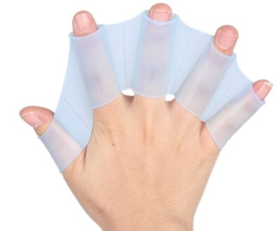 1 Paar Unisex Lichtgewicht Kikker-Vormige Siliconen Band Zwemmen Hand Webs Zwemvliezen Flippers Flippers Vinger Flippers Handschoenen Water Sport