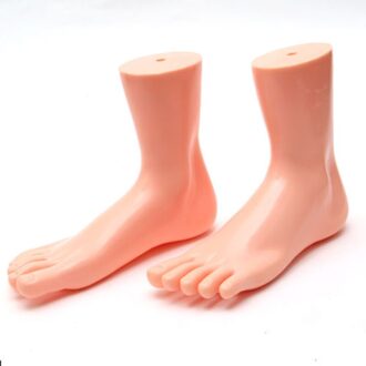 1 Paar Unisex Vrouwelijke & Mannelijke Mannequin Voet Display Ankle Chain Schoenen Sokken Vijf Tenen Uit Elkaar Plastic Torso Dummy Voet huid