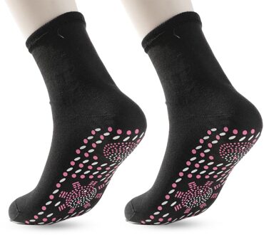 1 Paar Unisex Zelfopwarming Sokken Toermalijn Magnetische Therapie Comfortabele Winter Warm Sok Outdoor Sport Anti-Invriezen Verwarmd sok zwart