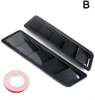 1 Paar Universal Carbon Fiber Hood Lamellen Panelen Voertuigen Hood Vents Decoratie Motorkap Vent Hood Cover Auto Kap Decoratie