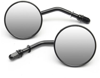 1 paar Universele 8mm Classic Retro Rear View Ronde Spiegel Voor Harley Davidson Sportster Softail Road Zwart