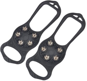 1 Paar Universele Ice Gripper Wandelen Sneeuw Outdoor Wandelen Skiën 5 Tanden Non Slip Stijgijzers Veilig Slijtvaste Klimmen