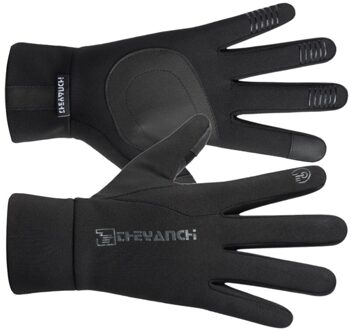 1 Paar Veiligheid Riding Winter Warm Touchscreen Antislip Winddicht Waterdicht Alle-Vinger Fietsen (Zwart, M)