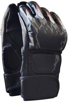 1 Paar Verdikte Sport Bokshandschoenen Mma Muay Thai Training Half Vinger Handschoenen Volwassenen Kick Boxing Training Handschoenen Multicolor