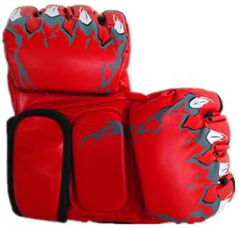 1 Paar Verdikte Sport Bokshandschoenen Mma Muay Thai Training Half Vinger Handschoenen Volwassenen Kick Boxing Training Handschoenen Multicolor