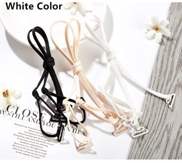 1 Paar Verstelbare Schouderbanden Anti-Slip Onzichtbare Schouderbanden Halter Band Ondergoed Bras Elastische Intimates Accessoires wit