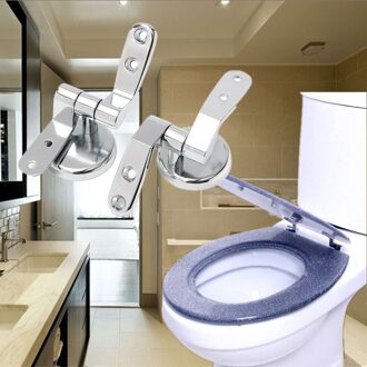 1 paar Vervanging Toiletbril Scharnier Set Zinklegering Eenvoudig te Installeren Antioxidant Anti-corrosie Sterke Bevestiging Noten Voldoende wasmachines