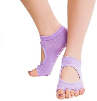 1 Paar Vijf Tenen Sokken Vrouwen Ronde Yoga Sokken Ballet Dansen Sokken Voor Vrouwen Deodorant Ademend En Van Zweet absorptie lavendel
