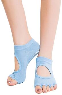 1 Paar Vijf Tenen Sokken Vrouwen Ronde Yoga Sokken Ballet Dansen Sokken Voor Vrouwen Deodorant Ademend En Van Zweet absorptie lucht blauw