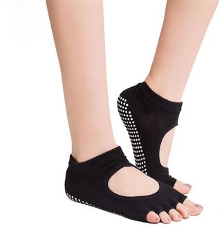 1 Paar Vijf Tenen Sokken Vrouwen Ronde Yoga Sokken Ballet Dansen Sokken Voor Vrouwen Deodorant Ademend En Van Zweet absorptie zwart
