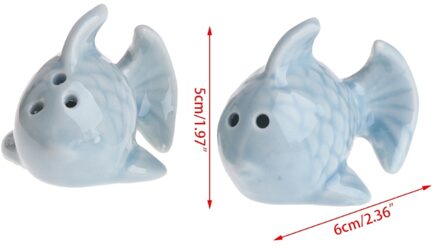 1 Paar Vis Keramische Zout Peper Shakers Set Kruiden Fles Wedding Party