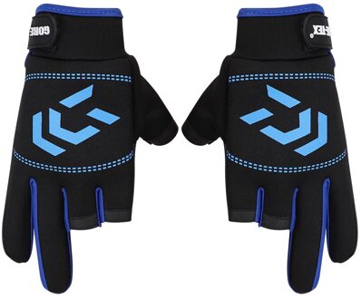 1 Paar Vissen Handschoenen Mannen Vrouwen Outdoor Vissen Anti-Slip 3 Cut Vinger Sport Vis Apparatuur Hengelen Sbr Ajustable handschoenen wit