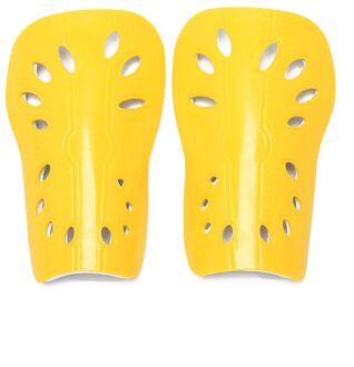 1 Paar Voetbal Scheenbeschermer Pads Voetbal Scheenbeschermers Cuish Plaat Soft Protector Voor Vrouwen Mannen Ademend Scheenbeschermer Voetbal Been geel / M