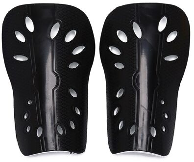 1 Paar Voetbal Scheenbeschermer Pads Voetbal Scheenbeschermers Cuish Plaat Soft Protector Voor Vrouwen Mannen Ademend Scheenbeschermer Voetbal Been zwart / S