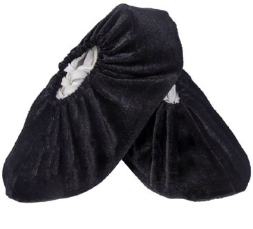 1 paar voor Kind/volwassen Stofdicht Schoen Covers Herbruikbare Indoor Sanitair Schoonmaken Anti-slip Overschoen Protector Schoenen boot Cover zwart volwassen