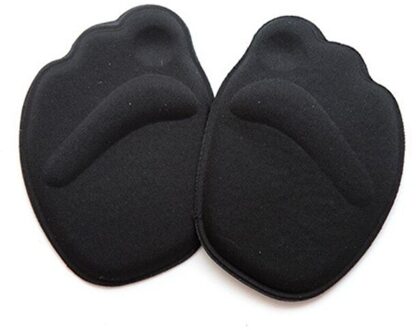 1 Paar Voorvoet Inlegzolen Schoenen Spons Pads Hoge Hak Zachte Insert Anti-Slip Voet Bescherming Pijnbestrijding Vrouwen Schoenen insert Inlegzolen zwart