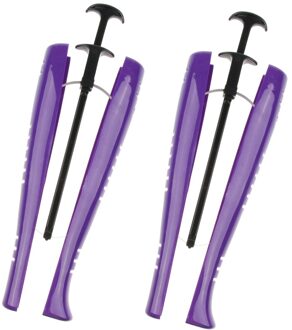 1 Paar Vrouwen High Top Laarzen Brancard Standhouder Schoen Boom Met Handvat paars