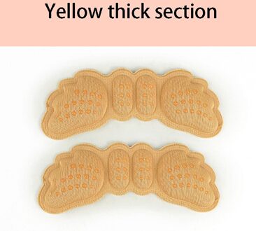 1 Paar Vrouwen Inlegzolen Hoge Hakken Schoen Pad Pijnbestrijding Hak Achillespees Enkel Bescherming Spons Inlegzolen Voetverzorging Zelf lijm geel thick
