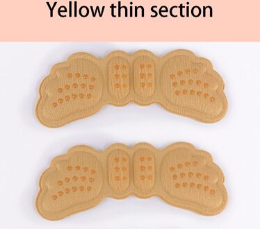 1 Paar Vrouwen Inlegzolen Hoge Hakken Schoen Pad Pijnbestrijding Hak Achillespees Enkel Bescherming Spons Inlegzolen Voetverzorging Zelf lijm geel thin