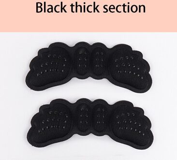 1 Paar Vrouwen Inlegzolen Hoge Hakken Schoen Pad Pijnbestrijding Hak Achillespees Enkel Bescherming Spons Inlegzolen Voetverzorging Zelf lijm zwart thick