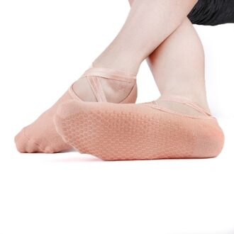 1 Paar Vrouwen Katoen Yoga Sokken Ballet Cross Bandjes Backless Pilates Sok Lady Antislip Sport Voet Boot Sokken dans Protector licht geel