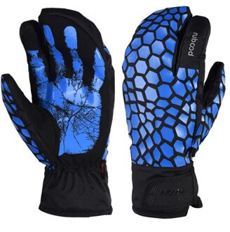 1 paar Vrouwen Mannen Winter Thermische Ski Handschoenen Drie Vinger Tele Vingers Luvas Waterdichte Skiën Snowboard Handschoenen Touch Screen blauw / S