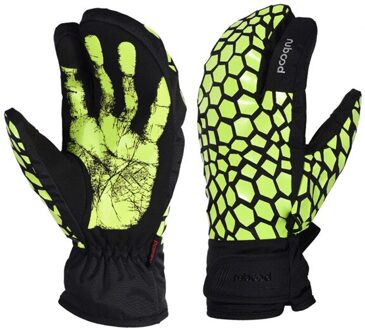 1 paar Vrouwen Mannen Winter Thermische Ski Handschoenen Drie Vinger Tele Vingers Luvas Waterdichte Skiën Snowboard Handschoenen Touch Screen geel / L