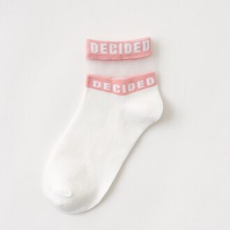 1 Paar Vrouwen Sokken Katoenen Zomer Kleurrijke Brief Sokjes Splice Dunne Sokken Effen Leuke Sokken 2