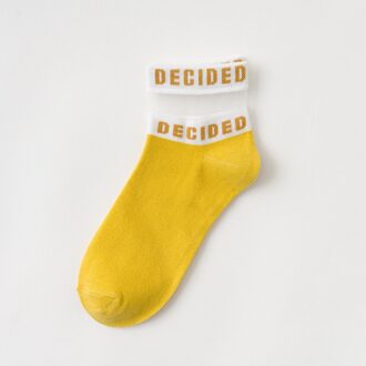 1 Paar Vrouwen Sokken Katoenen Zomer Kleurrijke Brief Sokjes Splice Dunne Sokken Effen Leuke Sokken 5