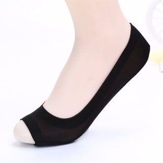 1 paar Vrouwen Vis Mond Onzichtbare Sokken Siliconen antislip Ijs Zijde Boot Sokken no show sokken calcetines bajos zwart