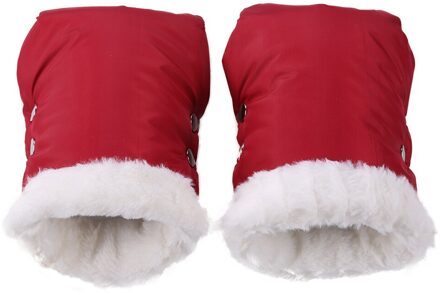 1 Paar Wandelwagen Handschoenen Waterdichte Kinderwagen Accessoire Winter Warme Wandelwagen Handschoenen Zachte Handschoenen Hand Muff Kinderwagen Accessoires Rood