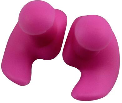 1 Paar Waterdichte Oordopjes Siliconen Comfortabele Draagbare Oordopjes Sport Zwemmen Accessoires Stofdicht Oor Milieu Roze