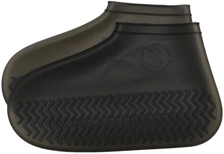 1 Paar Waterdichte Siliconen Schoen Cover Herbruikbare Unisex Regen Laarzen Schoenen Regen Protector Antislip Schoenen Cover Maat 26-45 A40 zwart / M